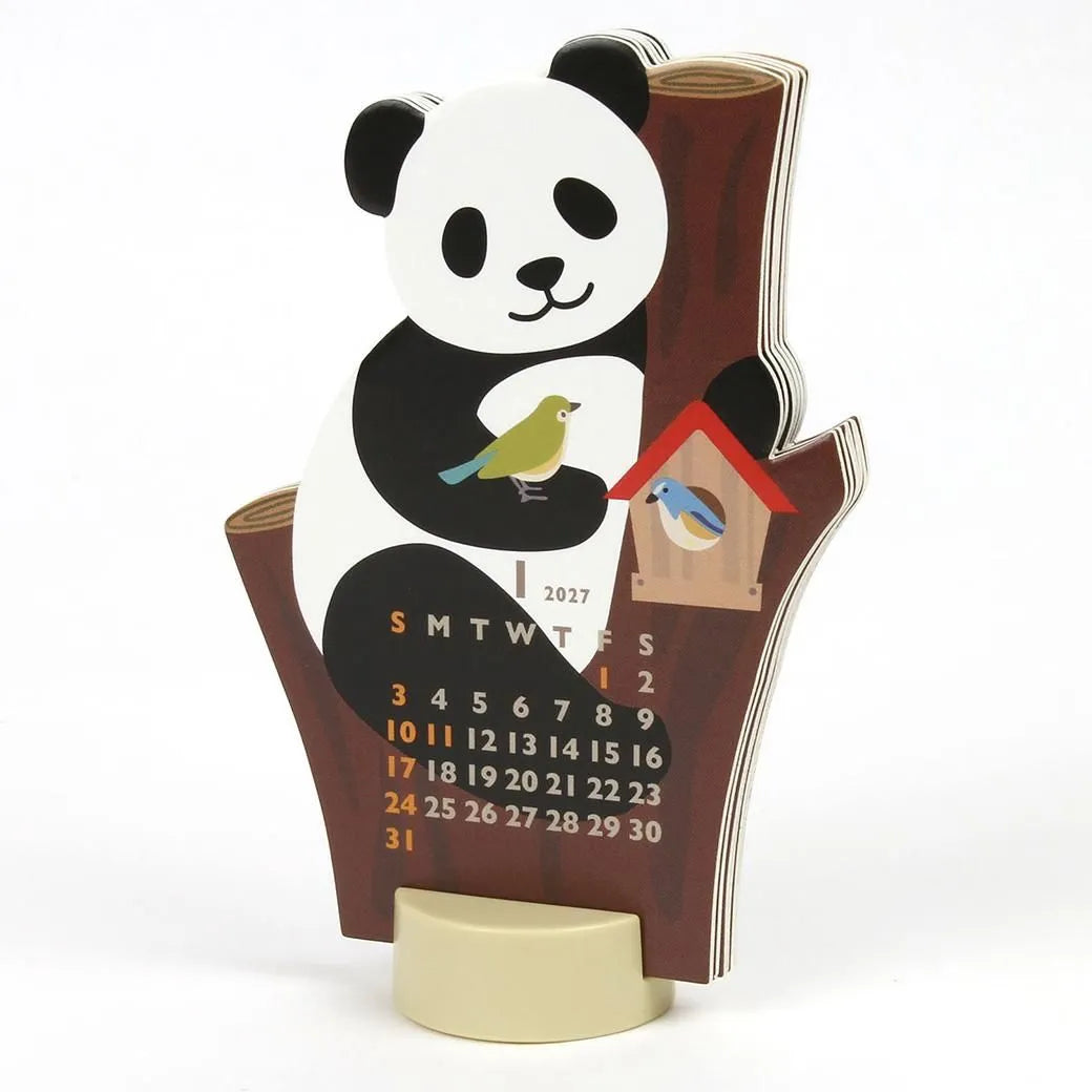 2027 Desk Calendar - Animal Die-Cut Mini - Mini Panda