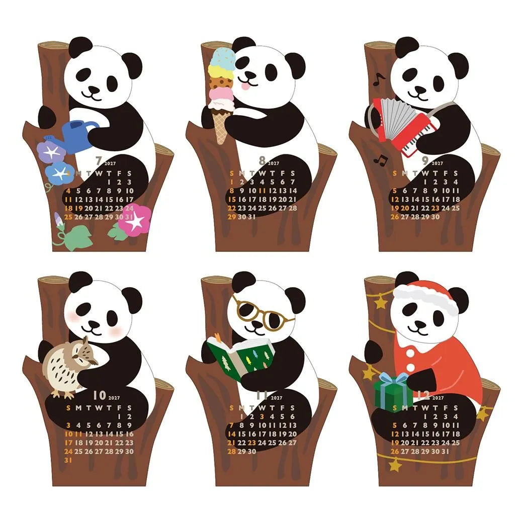 2027 Desk Calendar - Animal Die-Cut Mini - Mini Panda
