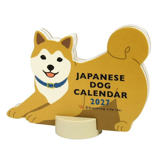 2027 Desk Calendar - Animal Die-Cut - Japanese Dog