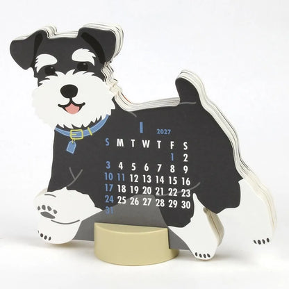 2027 Desk Calendar - Animal Die-Cut - Schnauzer
