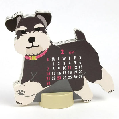 2027 Desk Calendar - Animal Die-Cut - Schnauzer