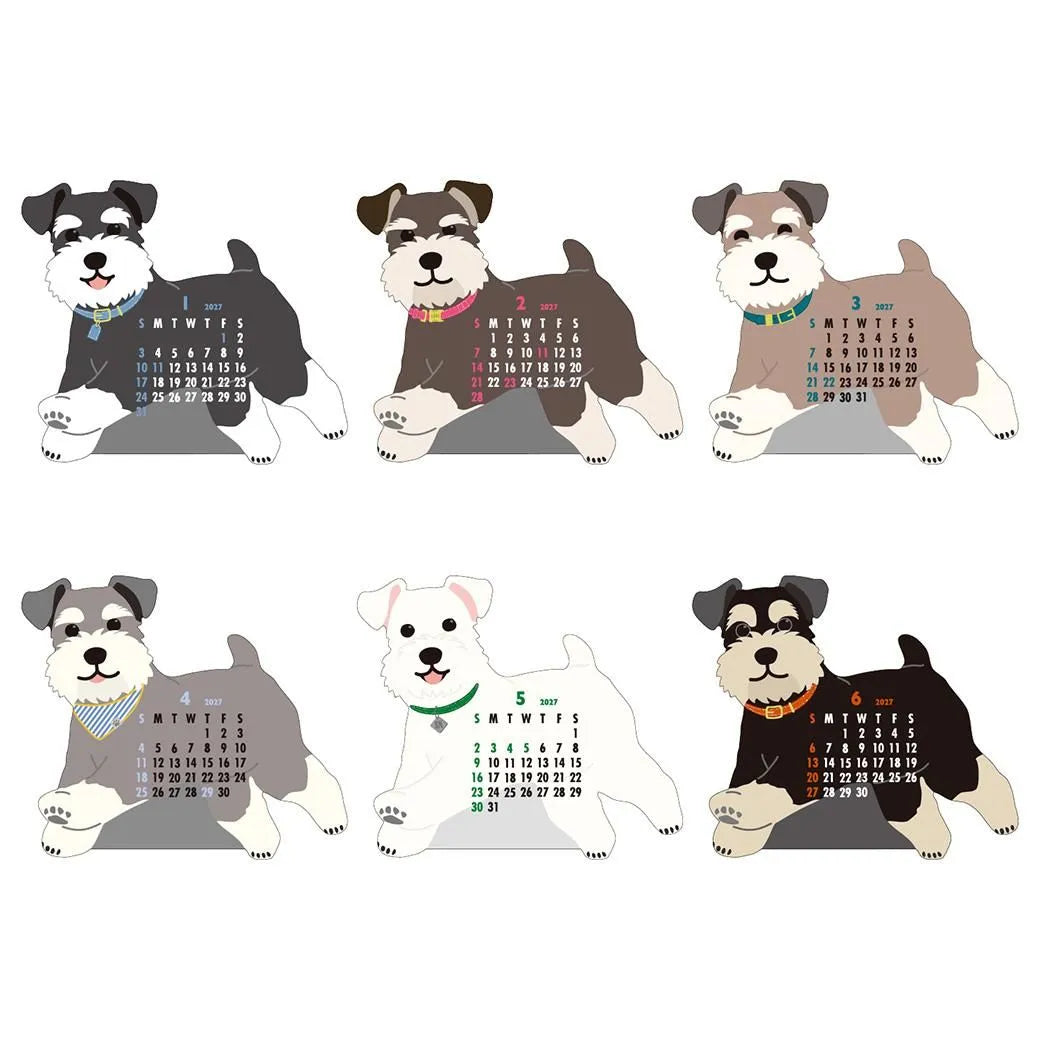 2027 Desk Calendar - Animal Die-Cut - Schnauzer