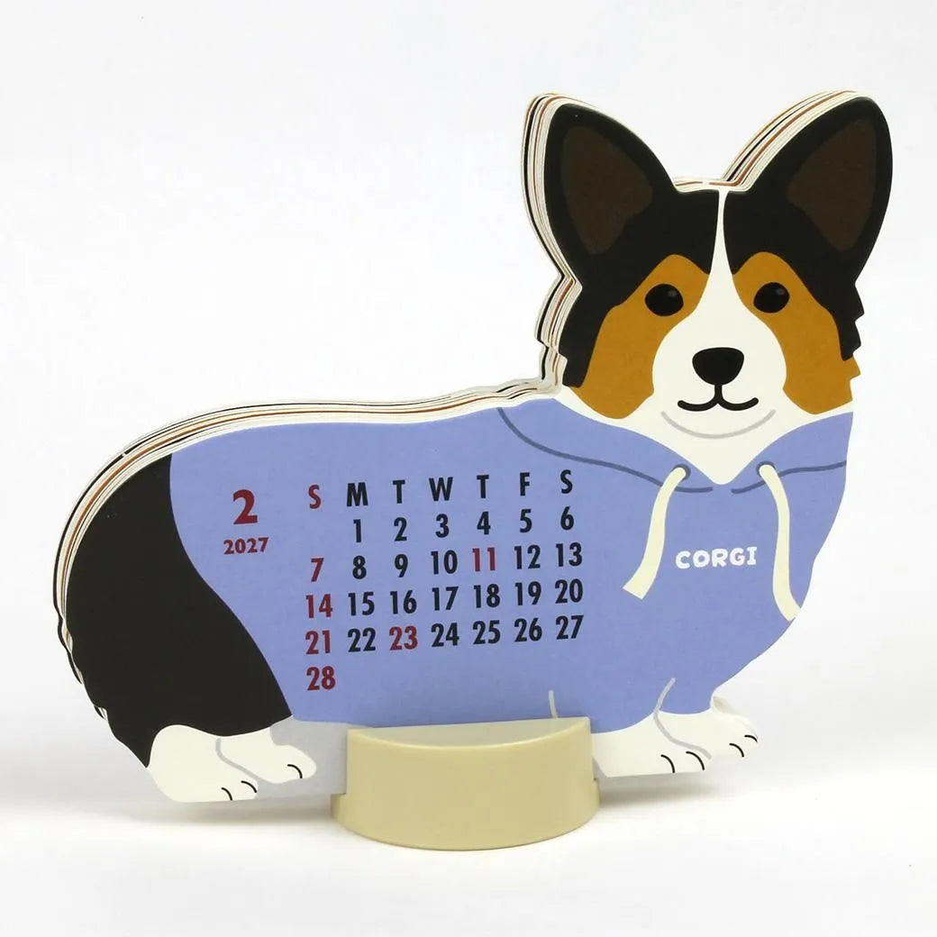 2027 Desk Calendar - Animal Die-Cut - Corgi