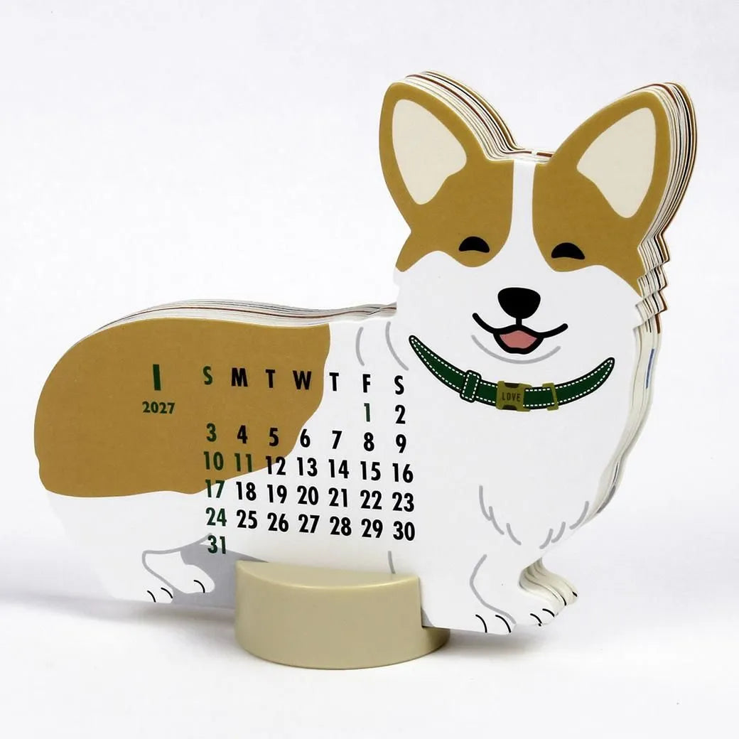 2027 Desk Calendar - Animal Die-Cut - Corgi