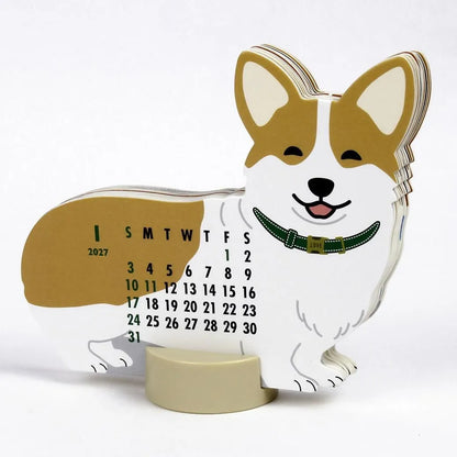 2027 Desk Calendar - Animal Die-Cut - Corgi