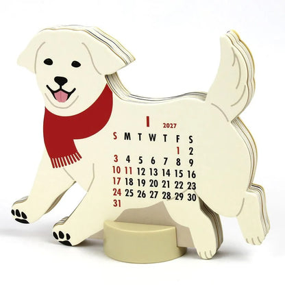 2027 Desk Calendar - Animal Die-Cut - Retriever