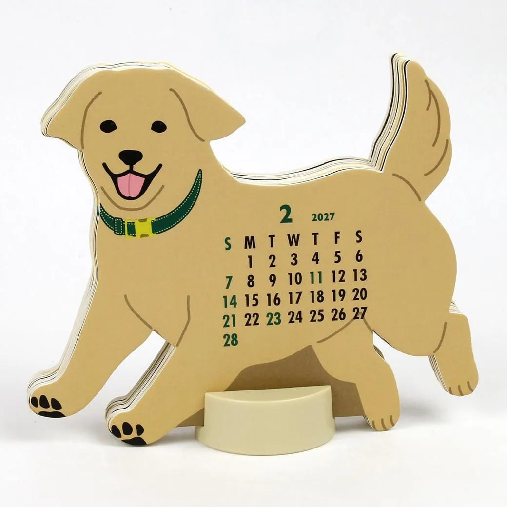 2027 Desk Calendar - Animal Die-Cut - Retriever