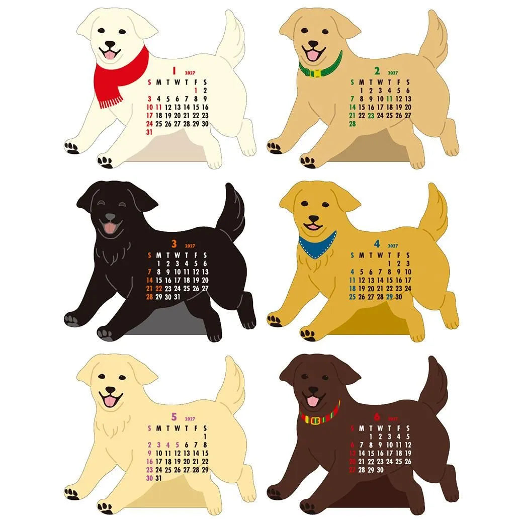 2027 Desk Calendar - Animal Die-Cut - Retriever