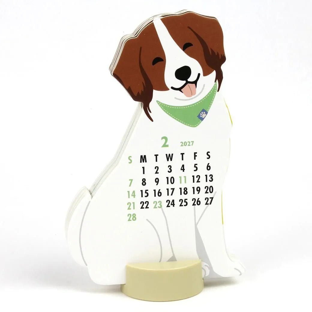 2027 Desk Calendar - Animal Die-Cut - Kooikerhondje