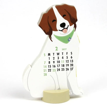 2027 Desk Calendar - Animal Die-Cut - Kooikerhondje