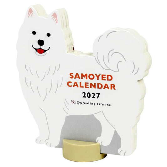 2027 Desk Calendar - Animal Die-Cut - Samoyed