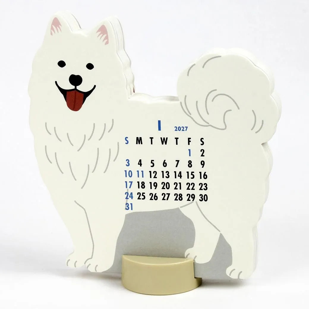 2027 Desk Calendar - Animal Die-Cut - Samoyed