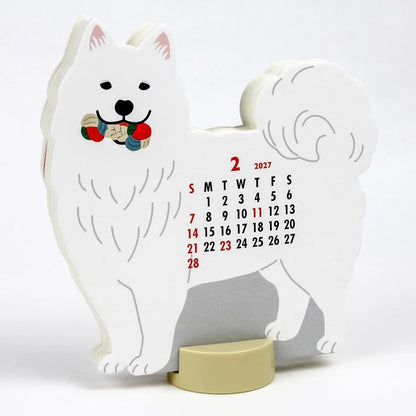 2027 Desk Calendar - Animal Die-Cut - Samoyed