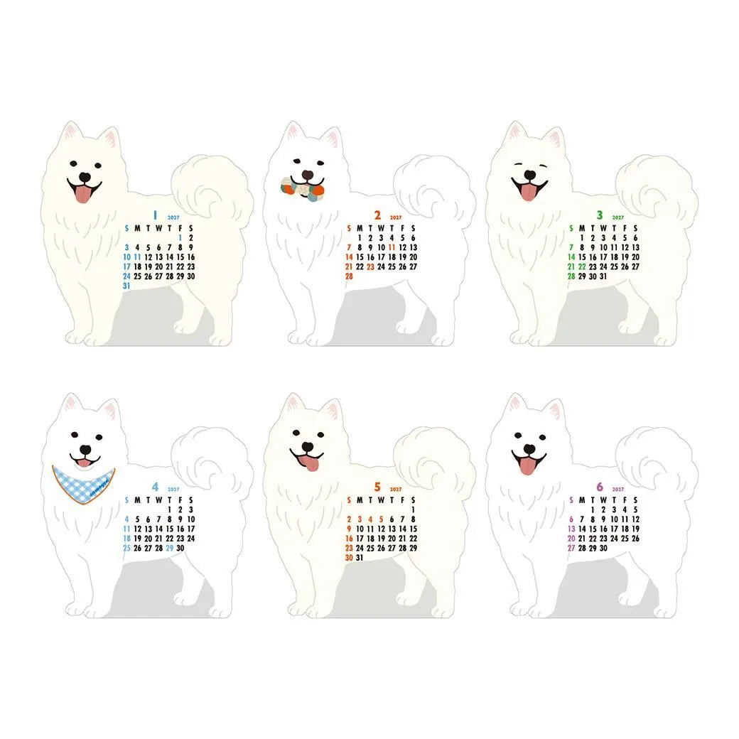 2027 Desk Calendar - Animal Die-Cut - Samoyed
