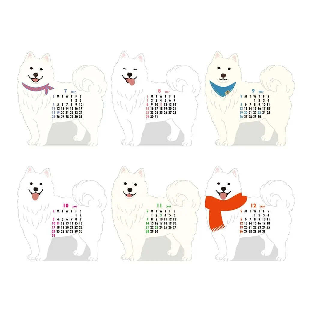 2027 Desk Calendar - Animal Die-Cut - Samoyed