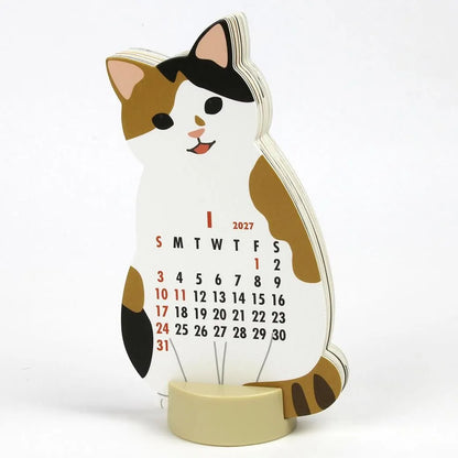 2027 Desk Calendar - Animal Die-Cut - Cat