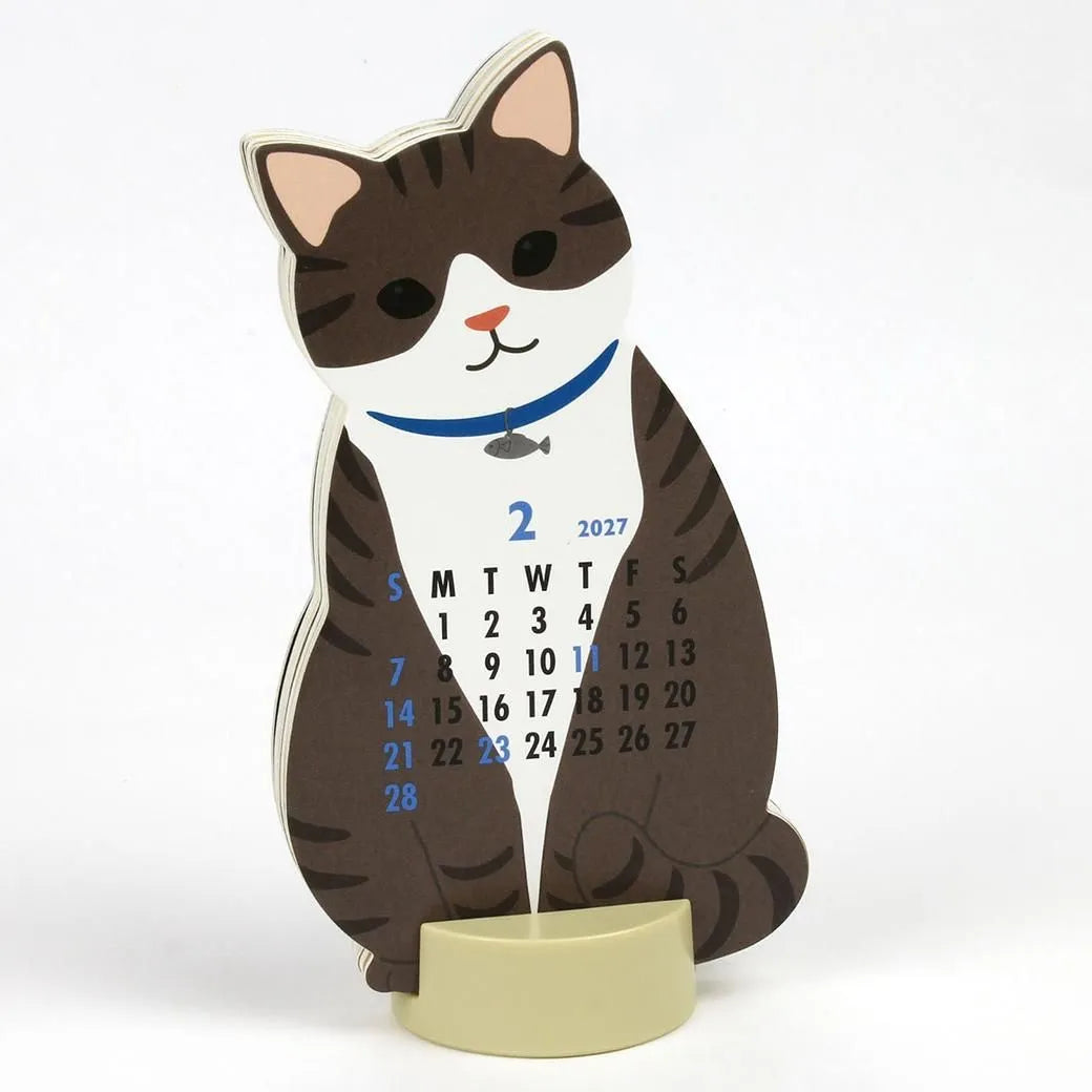 2027 Desk Calendar - Animal Die-Cut - Cat