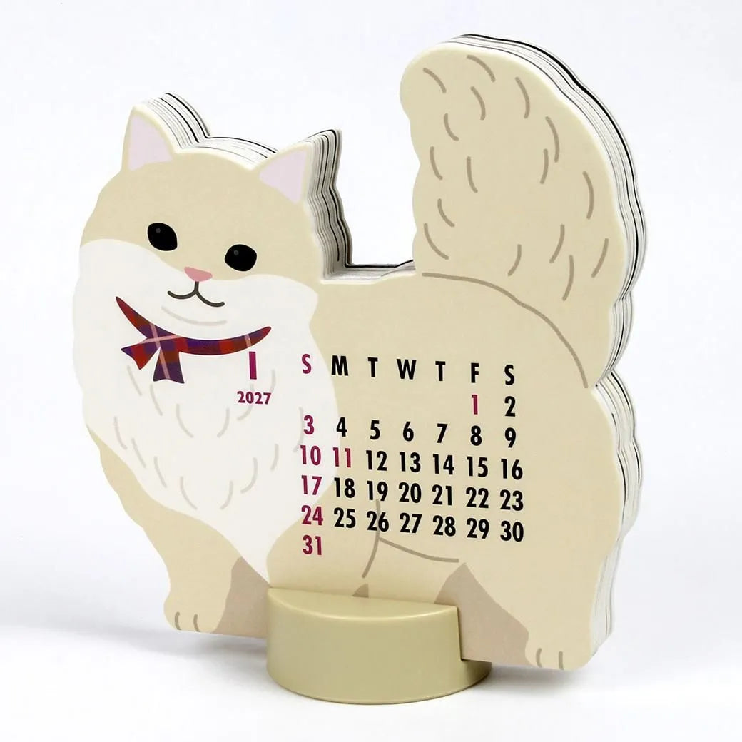 2027 Desk Calendar - Animal Die-Cut - Munchkin Cat