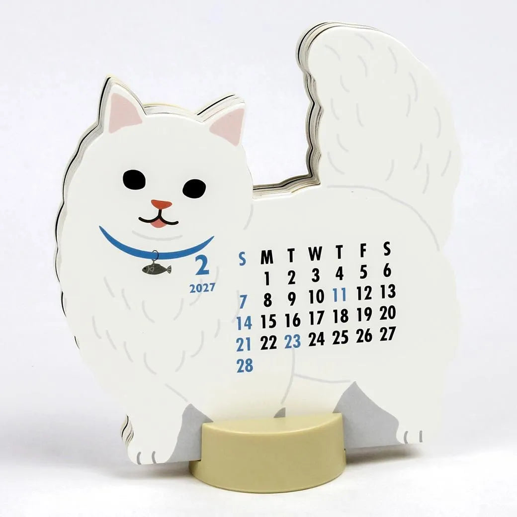 2027 Desk Calendar - Animal Die-Cut - Munchkin Cat