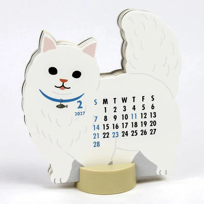 2027 Desk Calendar - Animal Die-Cut - Munchkin Cat
