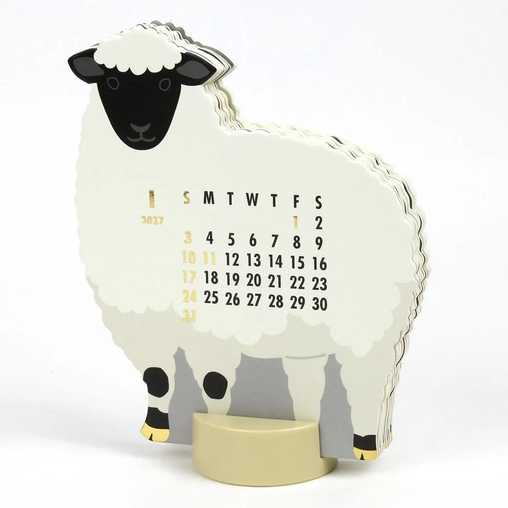 2027 Desk Calendar - Animal Die-Cut - Sheep
