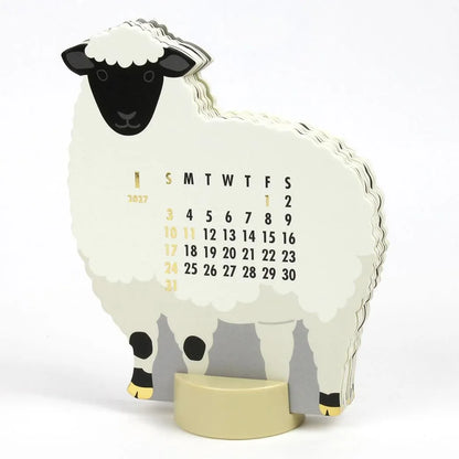 2027 Desk Calendar - Animal Die-Cut - Sheep