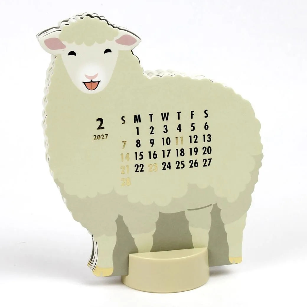 2027 Desk Calendar - Animal Die-Cut - Sheep