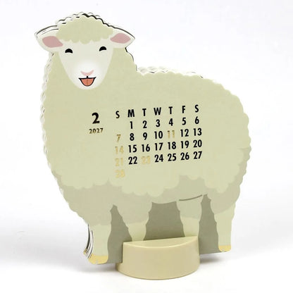 2027 Desk Calendar - Animal Die-Cut - Sheep