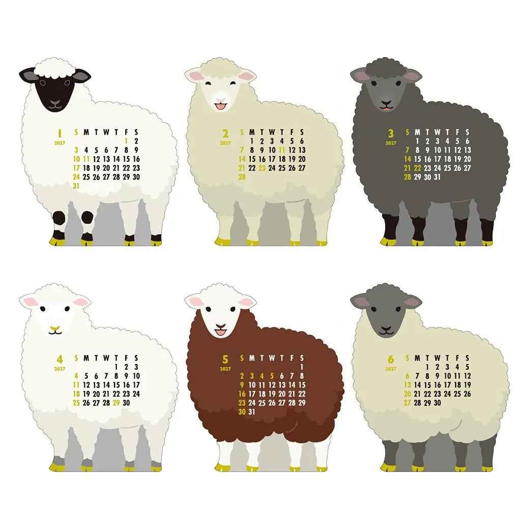 2027 Desk Calendar - Animal Die-Cut - Sheep