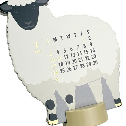 2027 Desk Calendar - Animal Die-Cut - Sheep