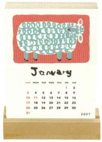 2027 Calendar - Desk Calendar with Letterpress Stand - Mirokomachiko