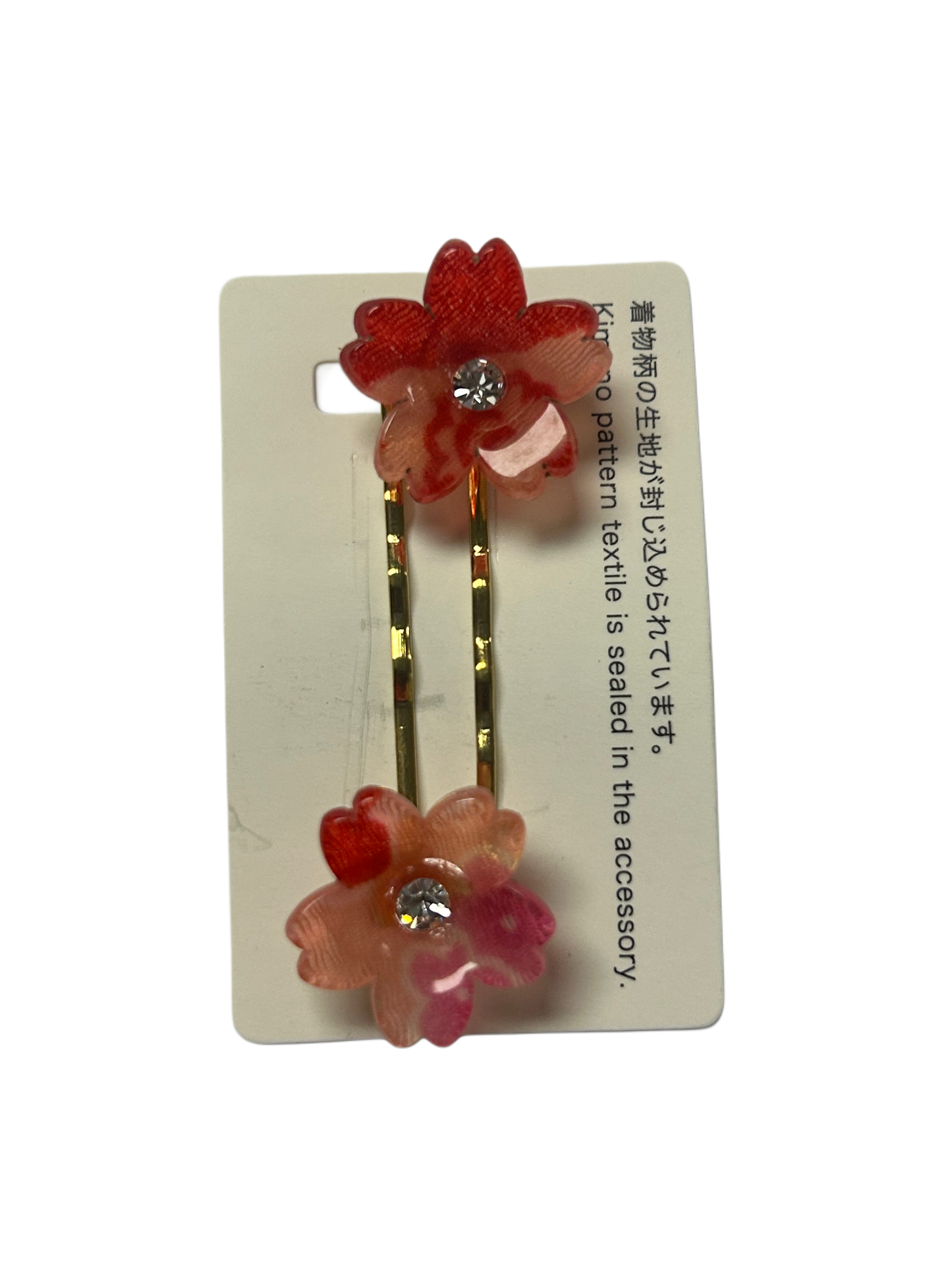 Set of 2 Hair Accessories Acrylic Hairpin Set Red