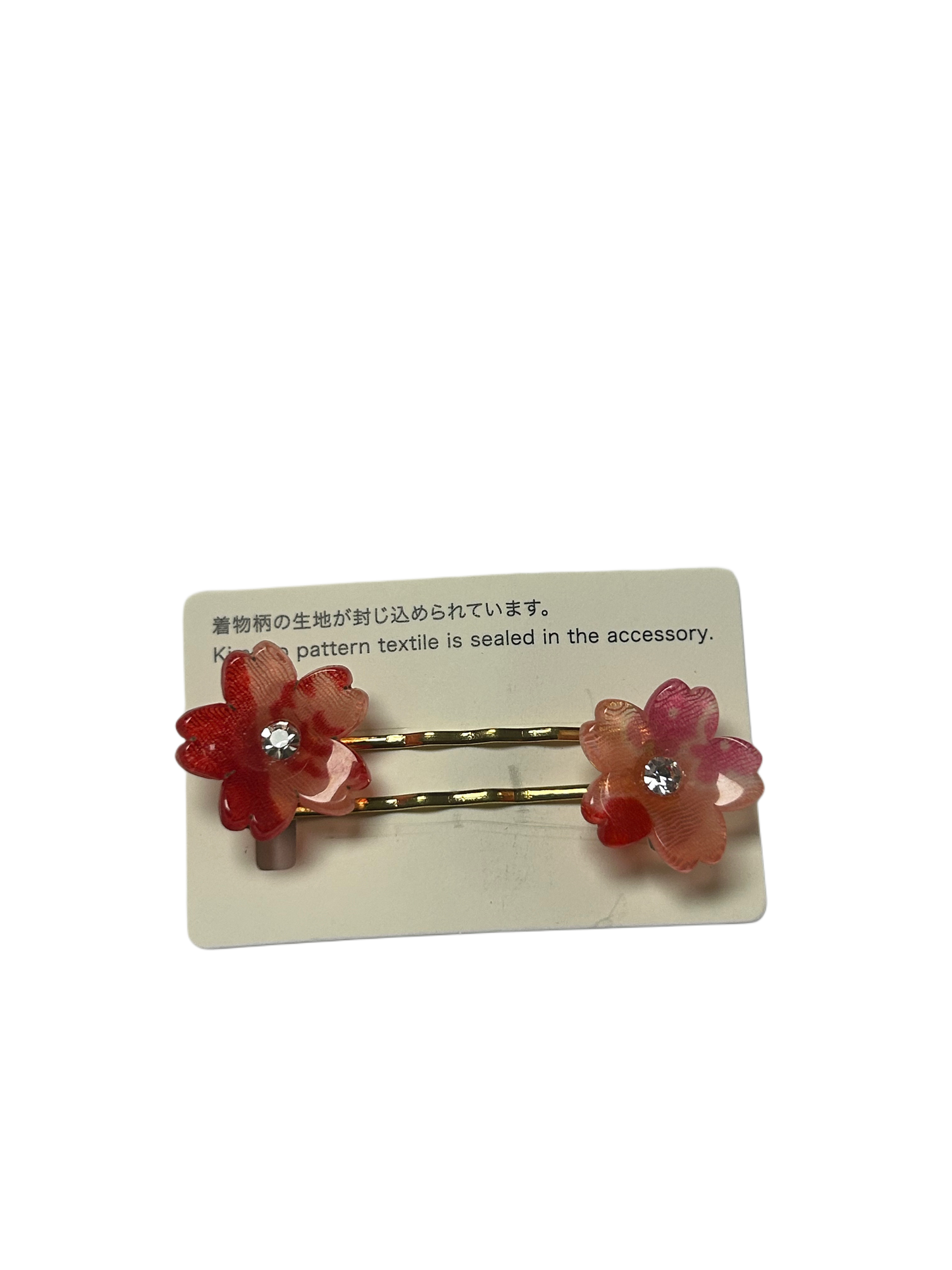 Set of 2 Hair Accessories Acrylic Hairpin Set Red