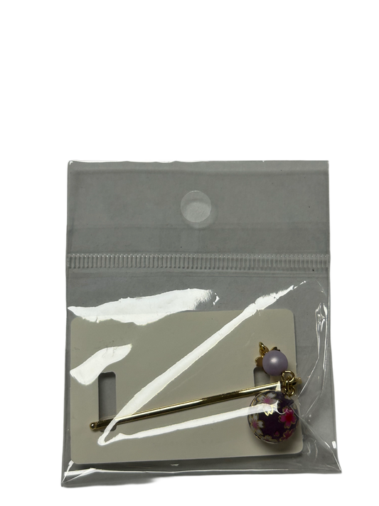 Sakura ball hairpin purple HD