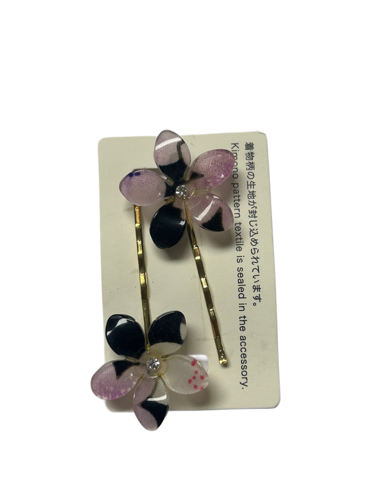 Set of 2 Hair Accessories Acrylic Hairpin Set Purple