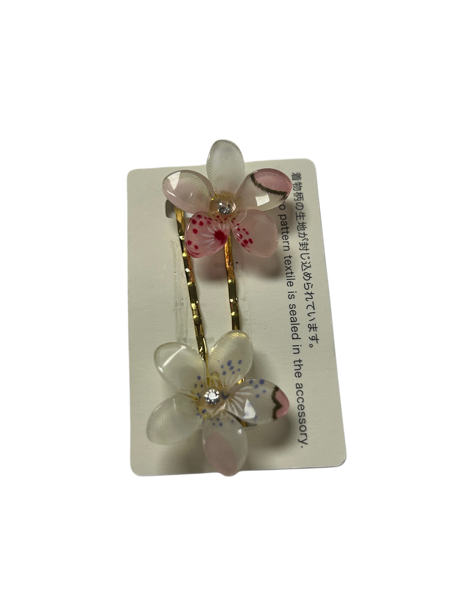 Set of 2 Hair Accessories Acrylic Hairpin Set Pink