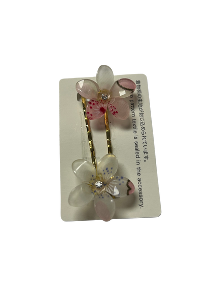 Set of 2 Hair Accessories Acrylic Hairpin Set Pink