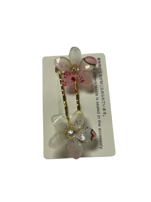 Set of 2 Hair Accessories Acrylic Hairpin Set Pink