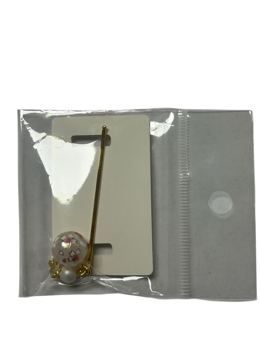 Sakura ball hairpin white HD