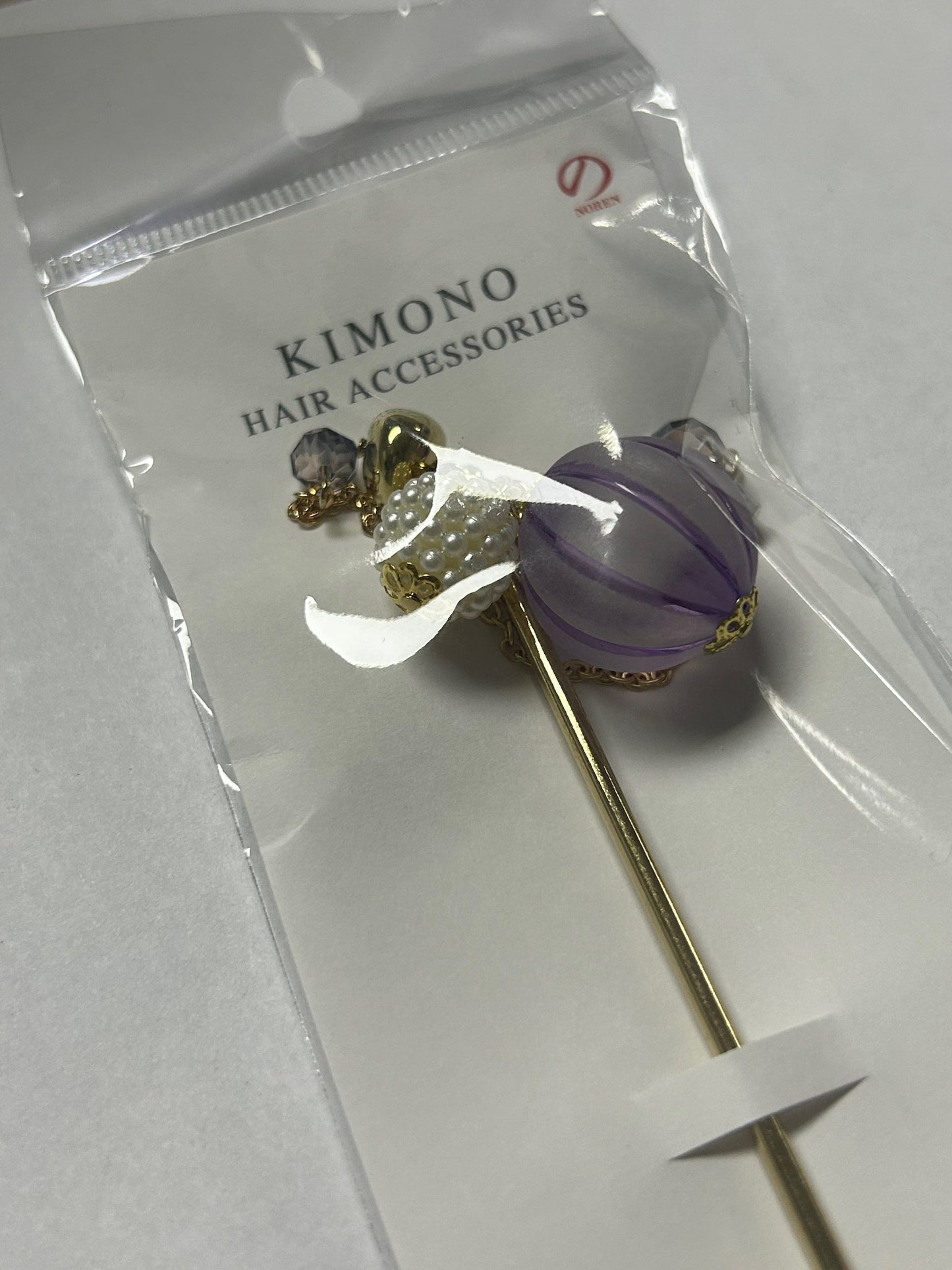 Noren Hair Pin, Bubble Ball, Hair Accessory purple