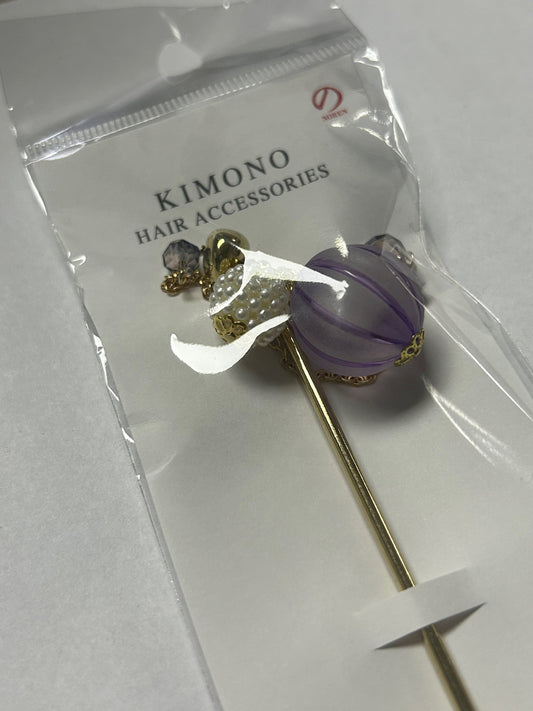 Noren Hair Pin, Bubble Ball, Hair Accessory purple