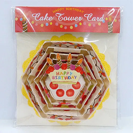 Cake tower card Happy Birthday. TK-3