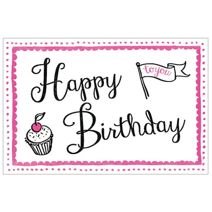Cotton letterpress card, Birthday Pink MM-99