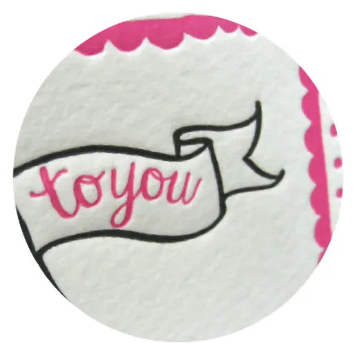 Cotton letterpress card, Birthday Pink MM-99