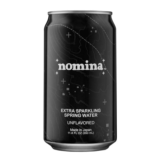 NOMINA Extra Sparkling Spring Water, Unflavored, Premium Japanese Spring Water with Strong Carbonation, Zero Sugar, Zero Calories, Pure Carbonated Seltzer Drinks, Crisp Canned Sparkling Drink, 11.8 fl oz Aluminum Cans, Pack of 12
