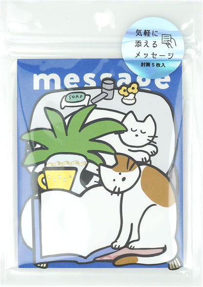 Greeting Life Gift Message Card Pack Cat YD-38 Blue