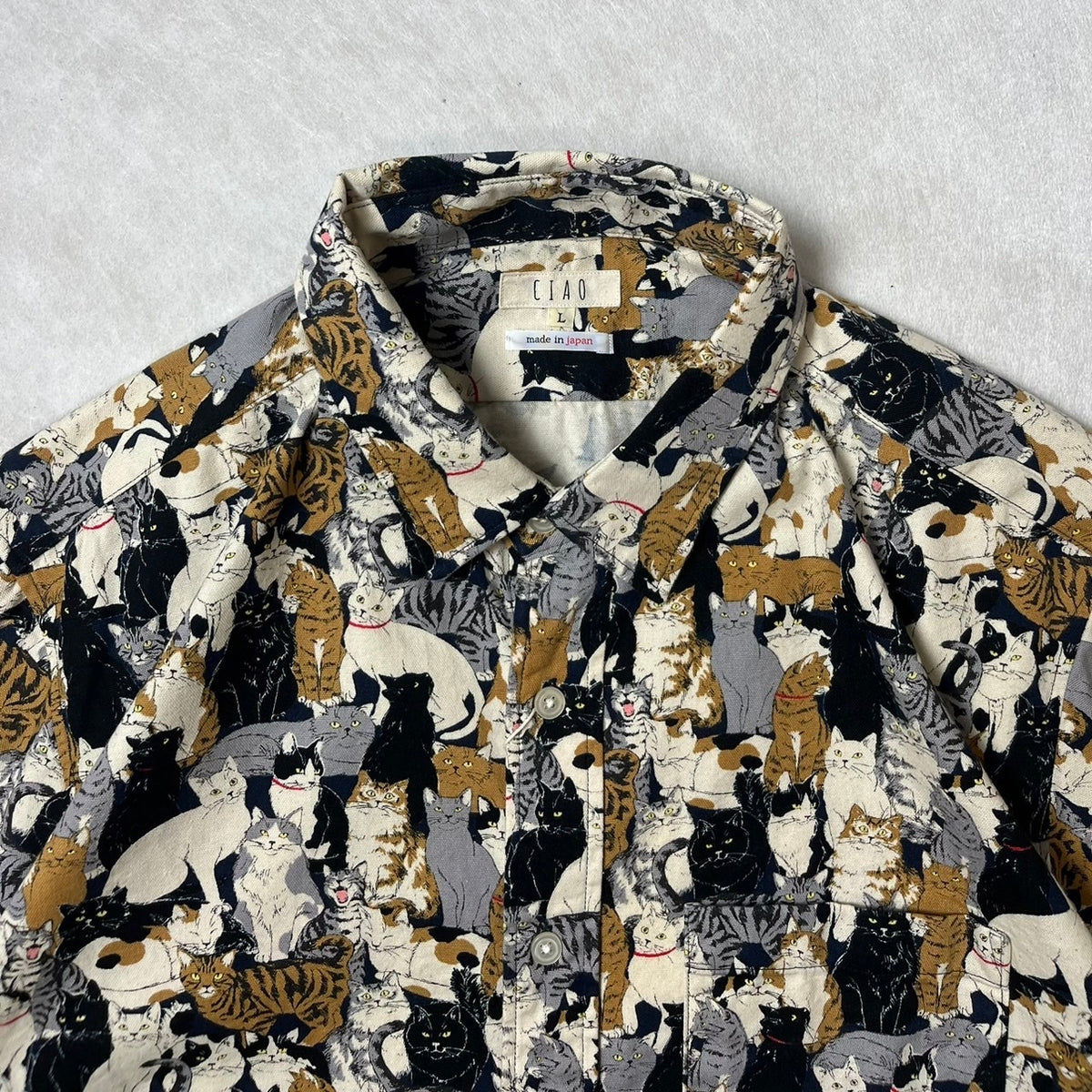 Cat Filled Short Sleeved Shirt