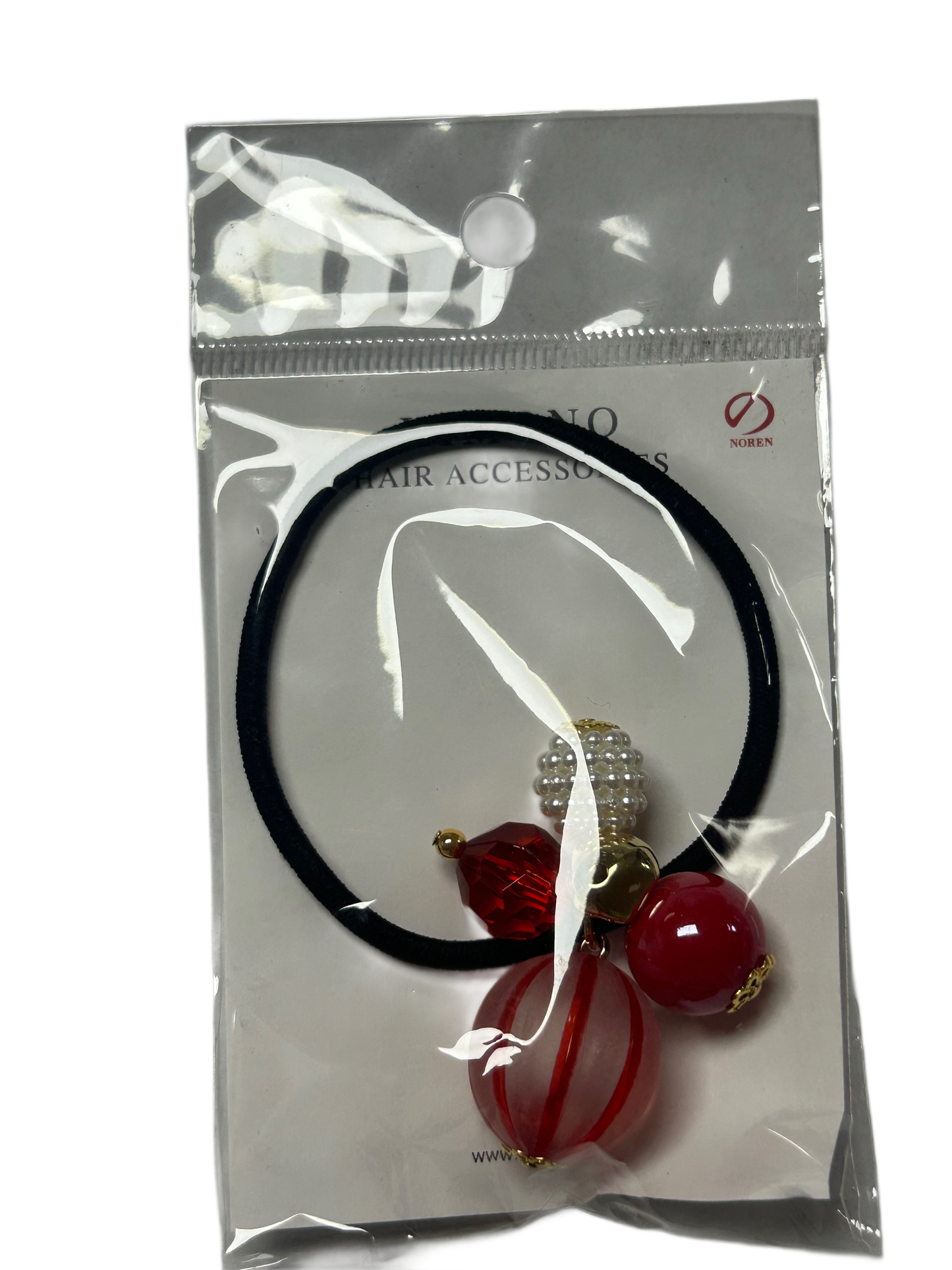 Noren Hair Rubber Glass Ball Dragonfly Ball Red