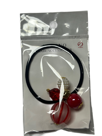 Noren Hair Rubber Glass Ball Dragonfly Ball Red