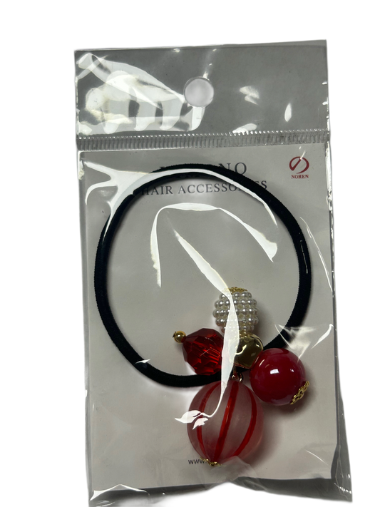 Noren Hair Rubber Glass Ball Dragonfly Ball Red